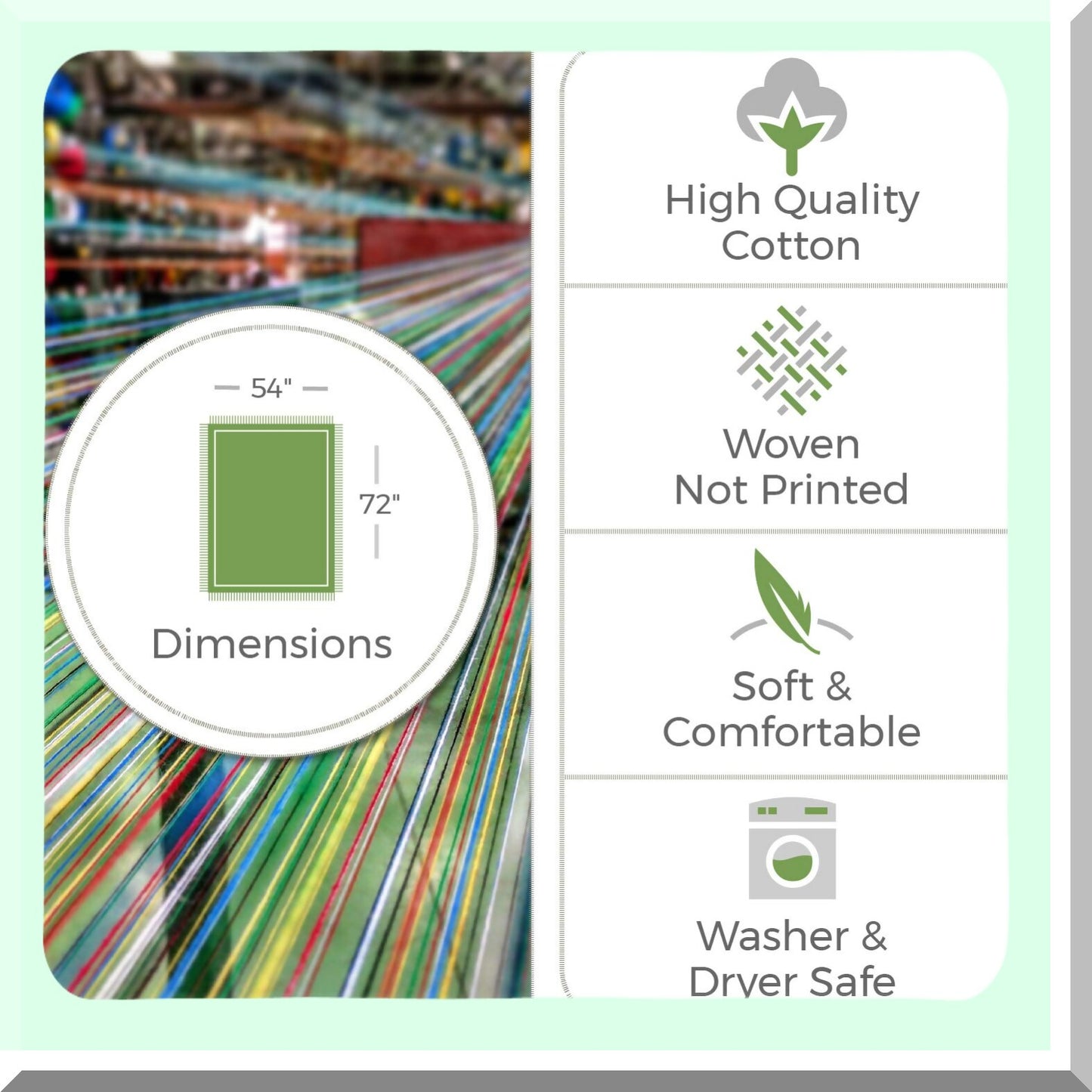 Whimsical Carousel Cotton Tapestry Blanket - 72x54 USA-Made Gift