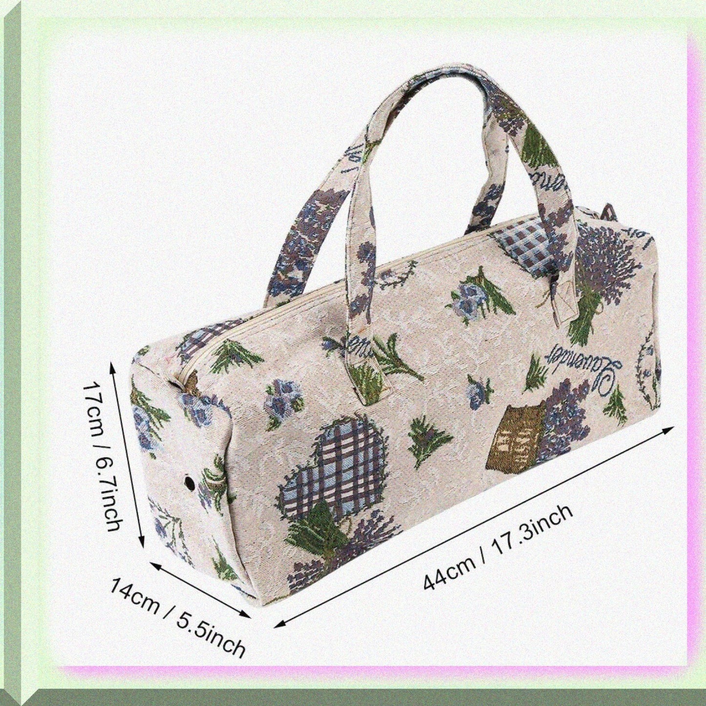 Yarn Organizer Bag Purple Flower 44x14x17cm