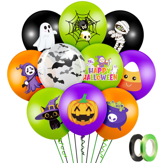 Boo-tiful Pumpkin & Spider Balloons - Adorable 1st Birthday & Baby Shower Decor Kit with 50 Latex Balloons in Cute Style for Girls Party Supplies