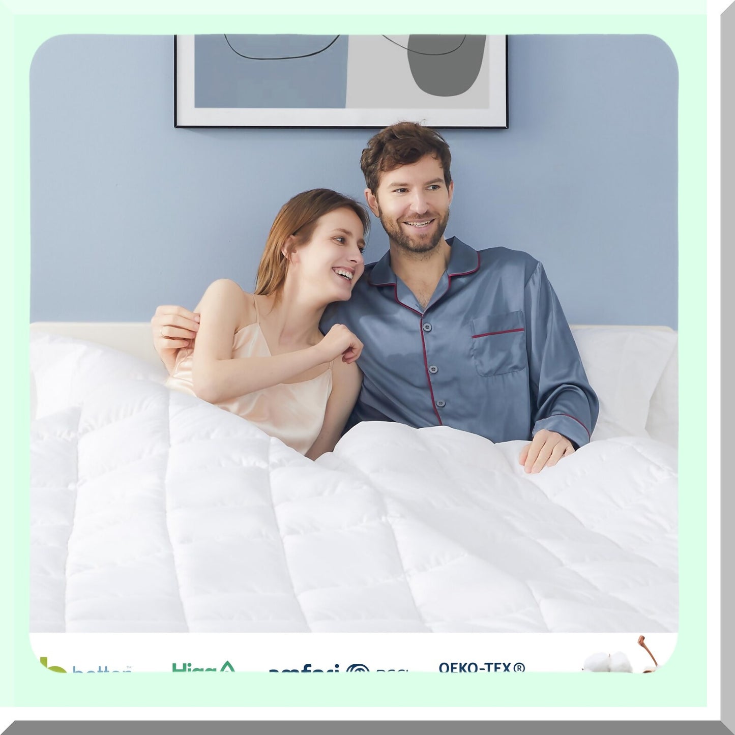 Cotton Comforter Twin XL - Lightweight Quilted Duvet Insert with Silver Trim - Soft & Breathable Down Alternative for Kid, Toddler, College Dorm