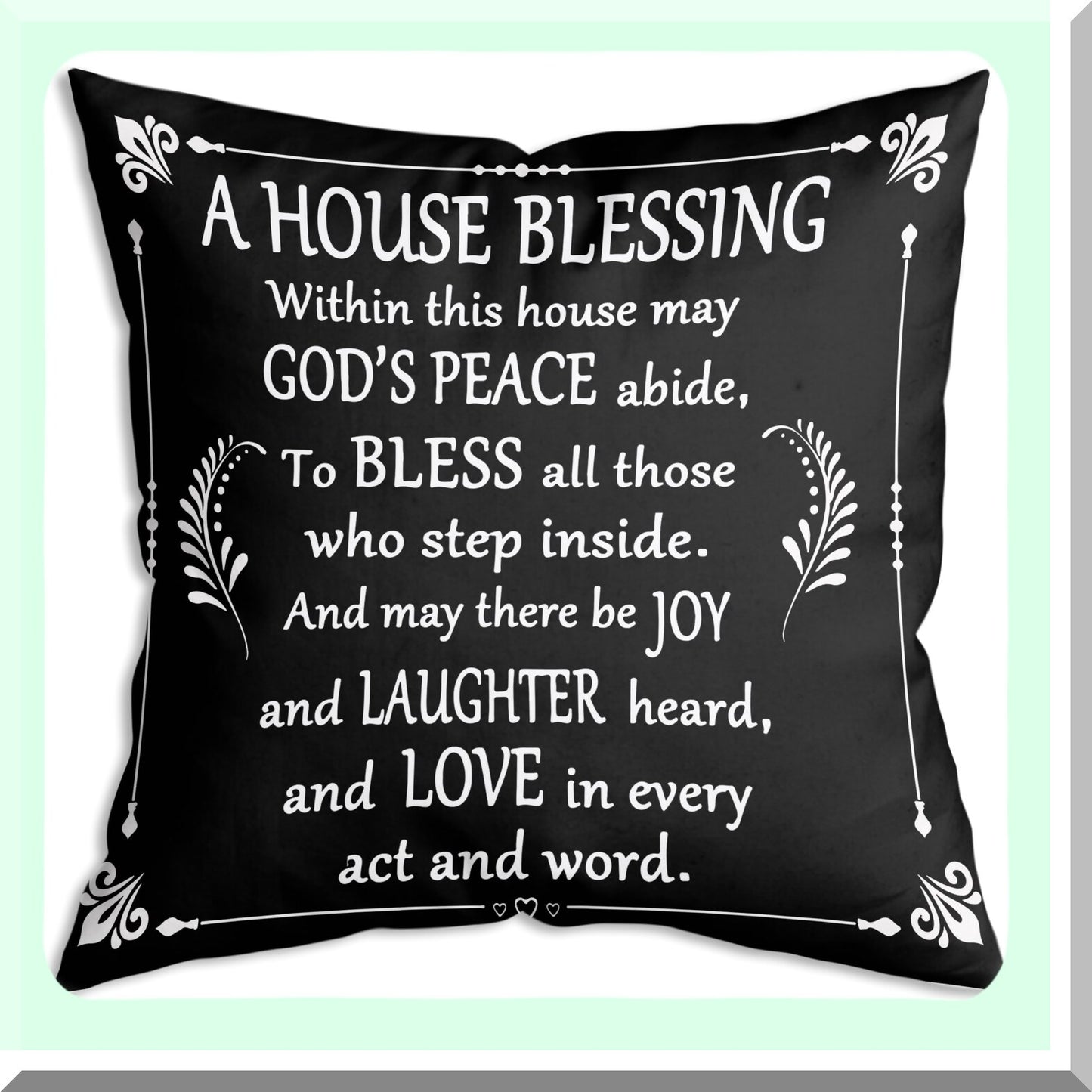 Blessed Home Decor Pillowcase - Farmhouse Housewarming Gift Set with Religious Blessing - 18x18 Inch Throw Pillow Cover for Homeowner - Christian Church Gifts