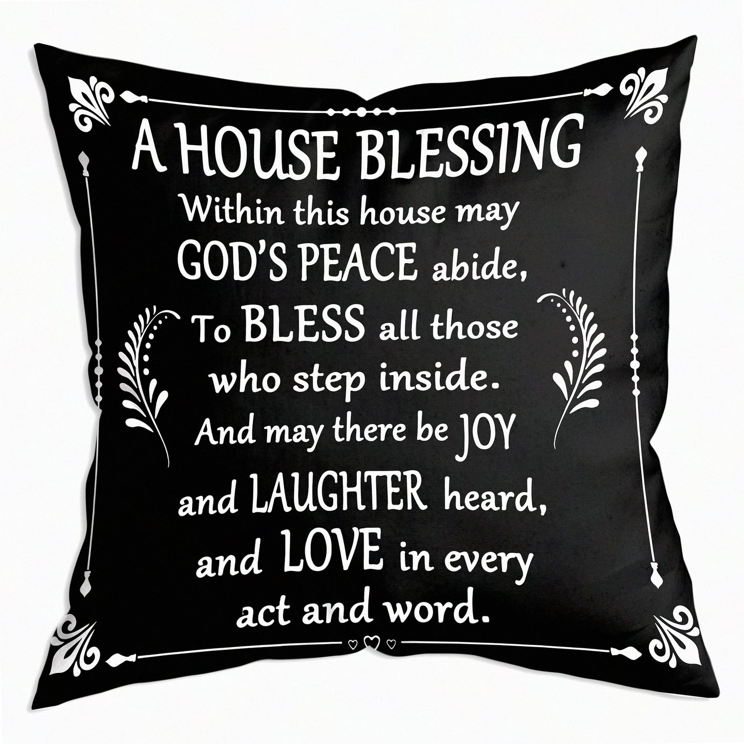 Blessed Home Decor Pillowcase - Farmhouse Housewarming Gift Set with Religious Blessing - 18x18 Inch Throw Pillow Cover for Homeowner - Christian Church Gifts