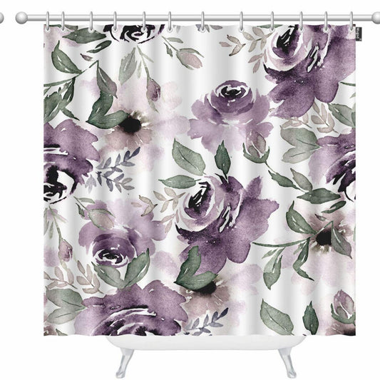 Floral Watercolor Shower Curtain 60x72 Inches
