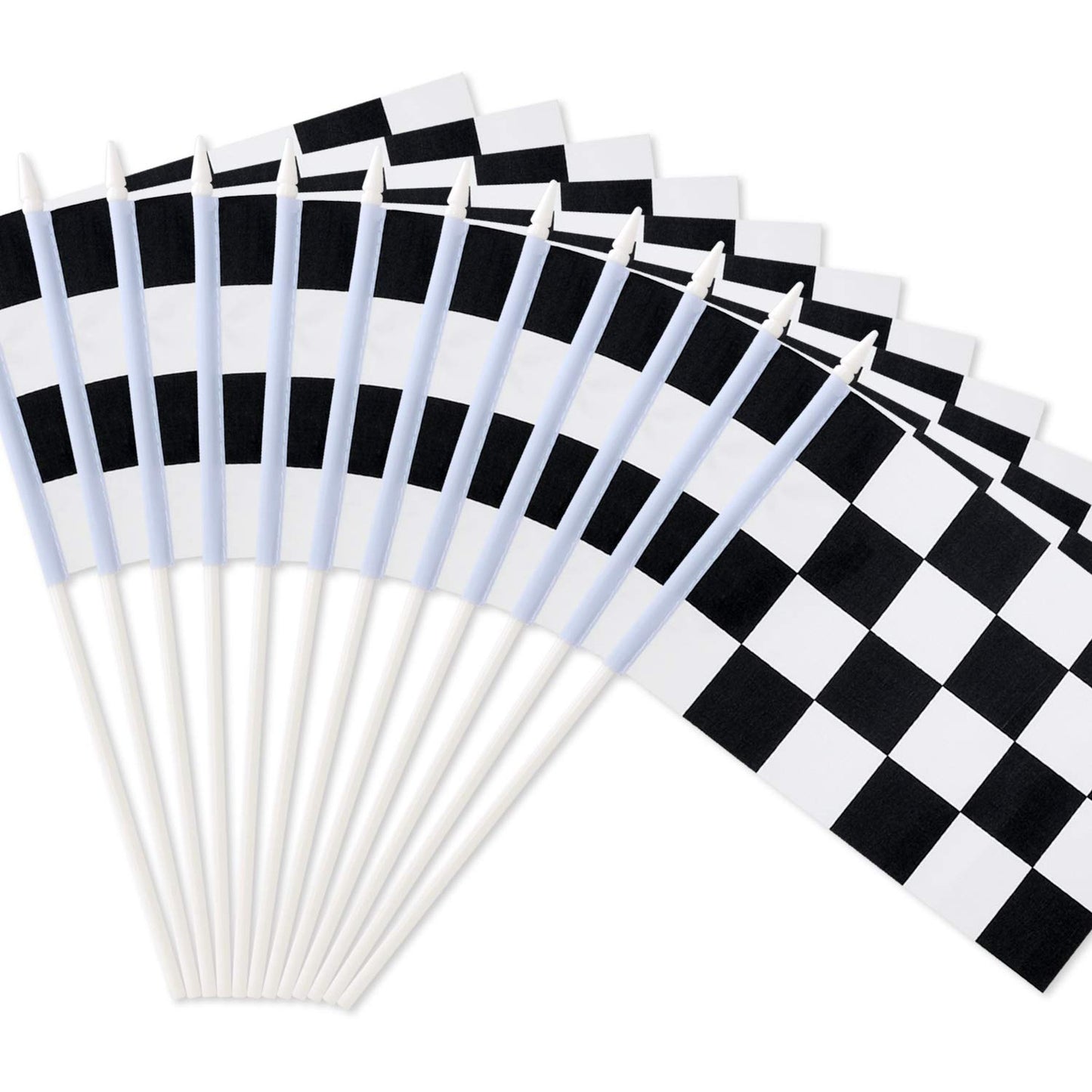 Checkered Racing Flags 8x5.5 Inch Pack of 12