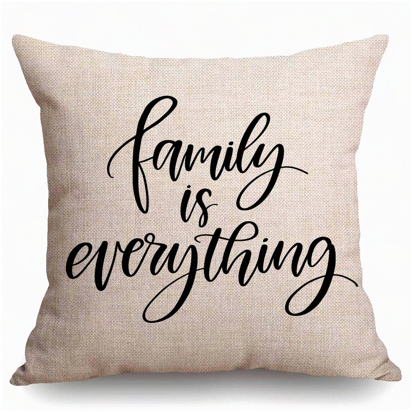 Family Motivations Linen Pillow Cover - Inspirational Quote Decorative Cushion Case - Square 18 X 18 Inches - Home Decor Accent Piece