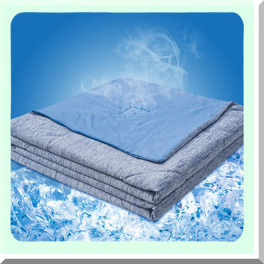 Arctic Breeze Cooling Comforter - Q-Max 0.45 Arc-Chill Fiber - Lightweight Blanket for Hot Sleepers - Bed Sofa Couch - 90" x 108" Blue - ChillMax Comfort
