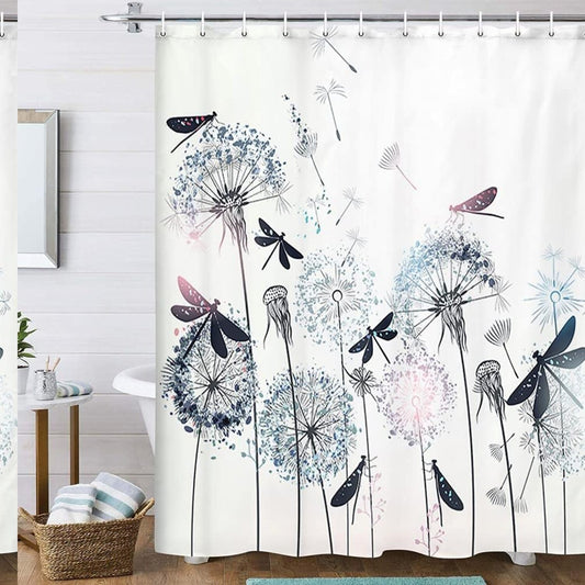Dandelions and Dragonflies Shower Curtain 70x70in
