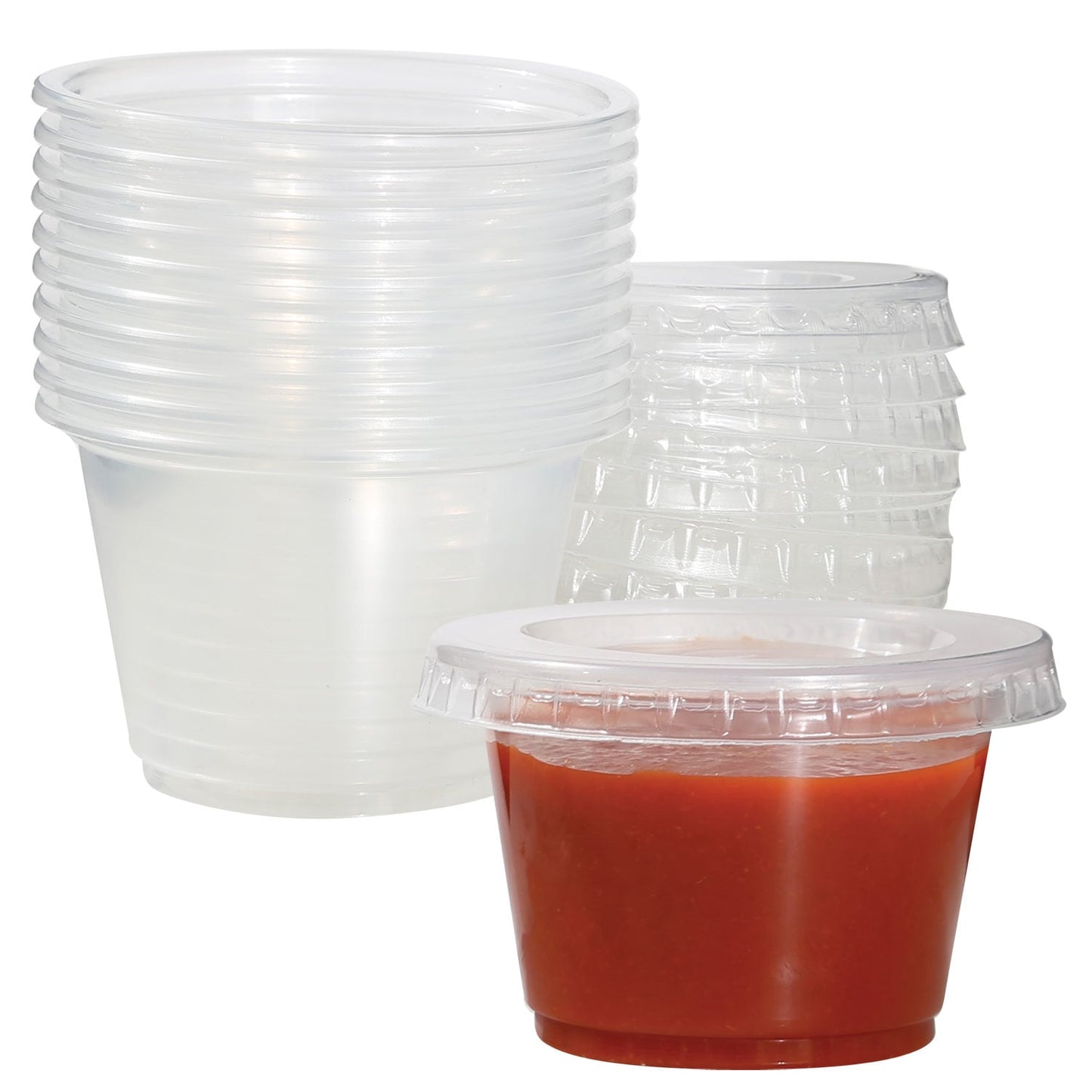 Clear Plastic Condiment Cups with Lids, 10-ct. Packs (Pack of 4)
