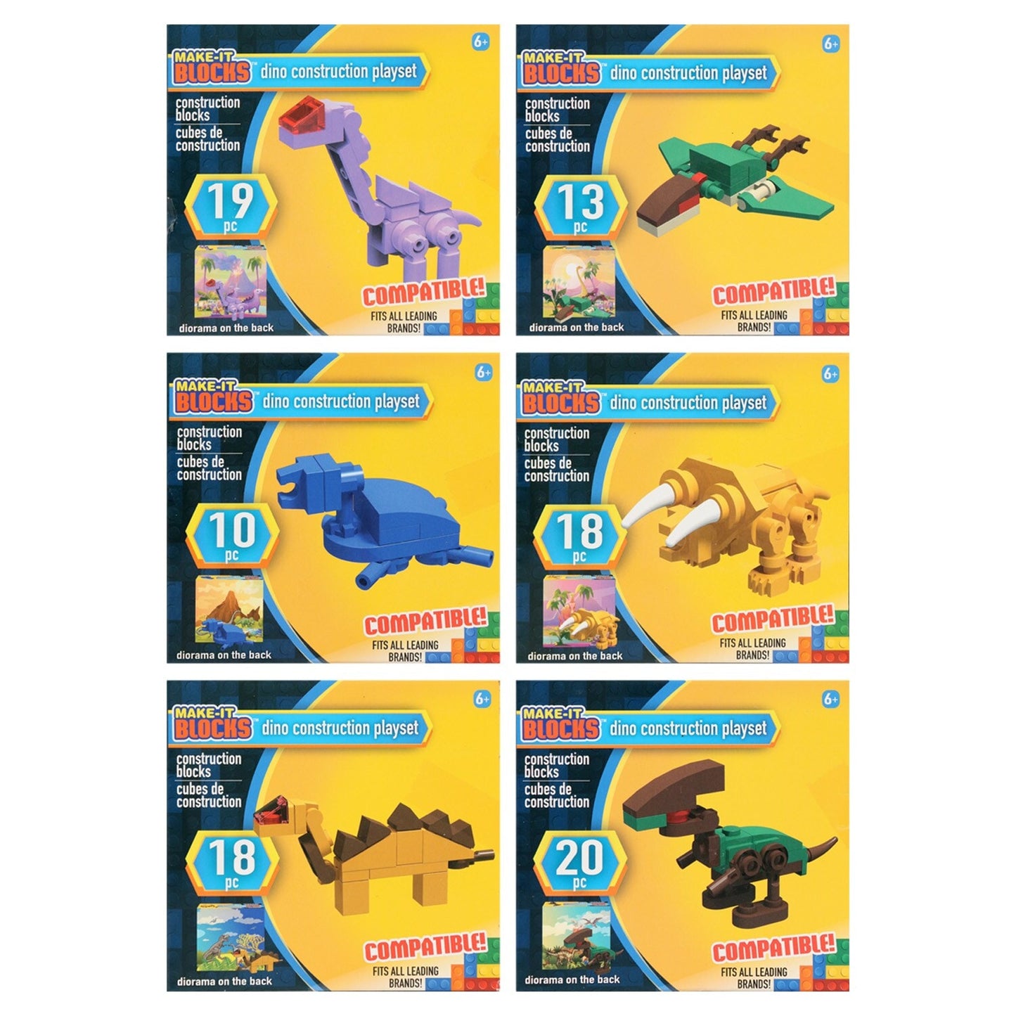 Make it Blocks Dino World Building Sets (Pack of 37)