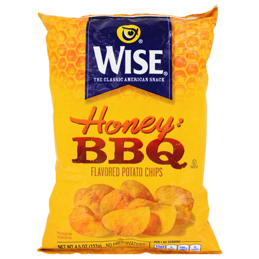 Wise Honey BBQ Flavored Potato Chips, 5 oz. Bags (Pack of 18)