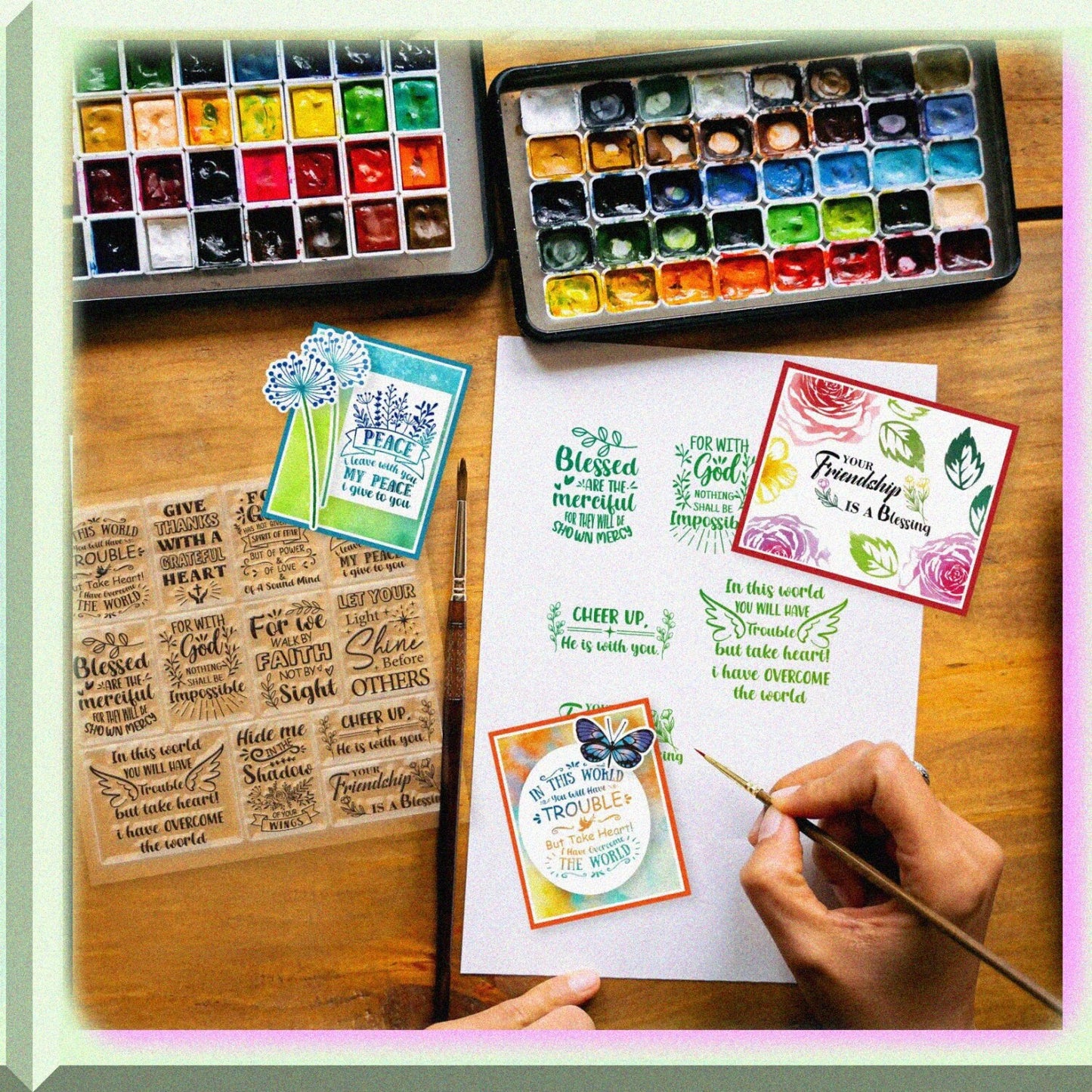 Bible Text Clear Stamps Set for Scrapbooking and Card Making