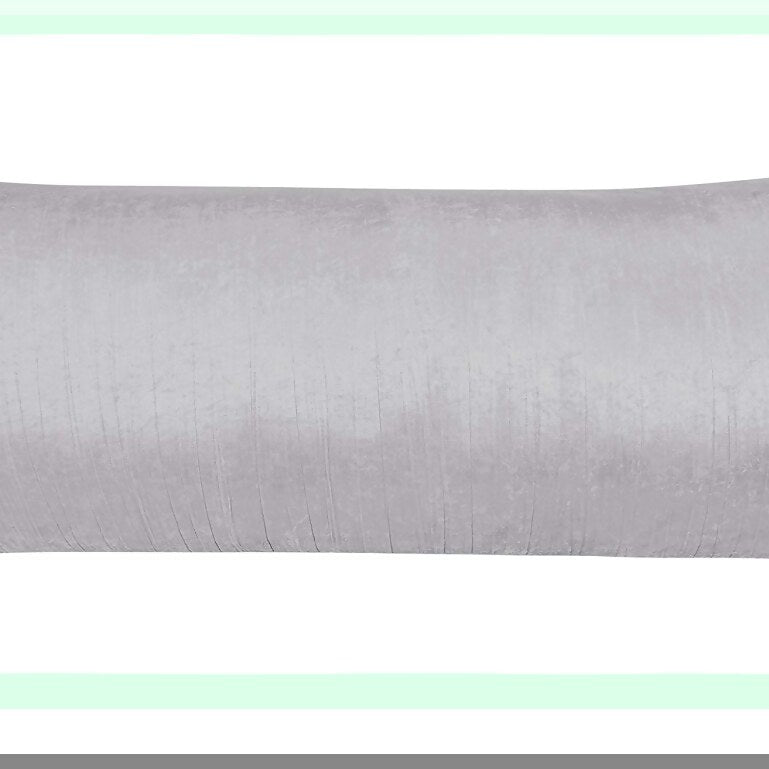 Crushed Velvet Boho Chic Throw Pillow Cover - Grey Silver Metallic Glam - Textured Soft Shiny Modern Bohemian Decor - 54x20 Long Body Case