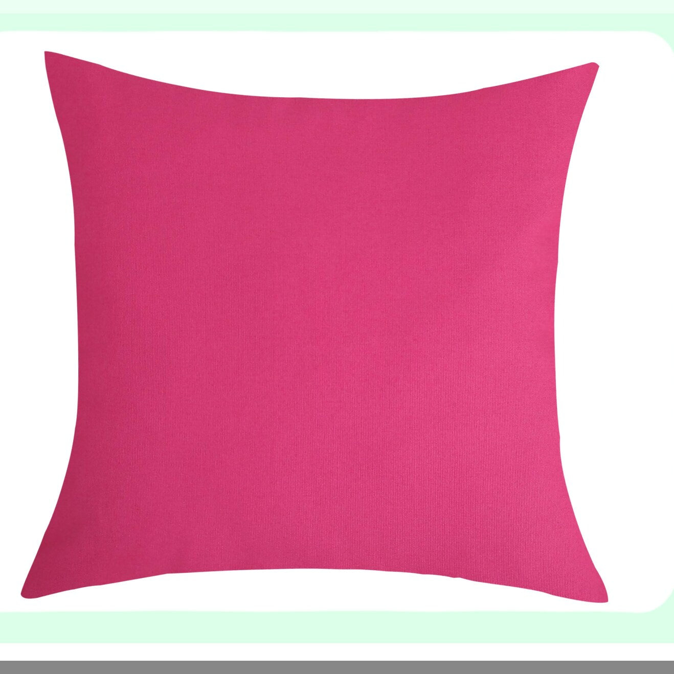 Cotton Canvas Colorful Throw Pillow Covers - Hot Pink 20x20 - Set of 2 - Decorative Cushion Covers - 100% Cotton - 45 Colors Available