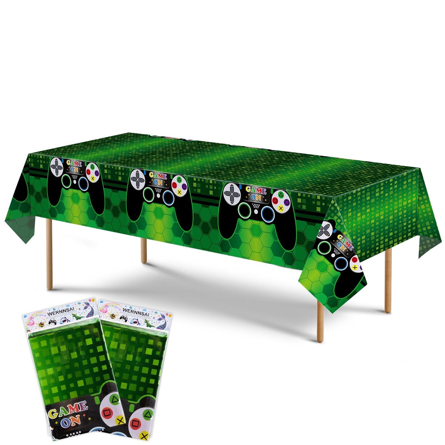 Video Game Themed Disposable Plastic Table Covers 2 Pack
