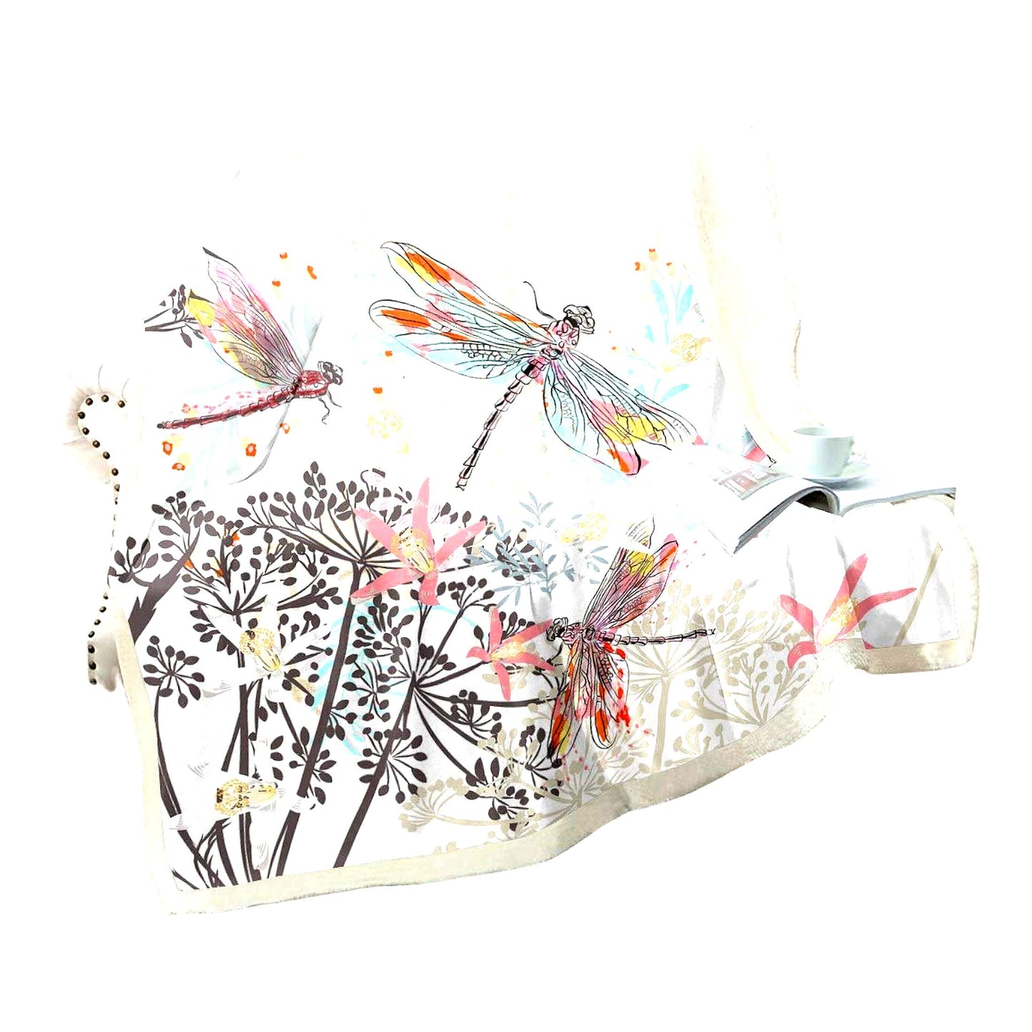 Dragonfly Dreams Sherpa Throw - Soft, Cozy, Fluffy Botanical Blanket for Women & Adults