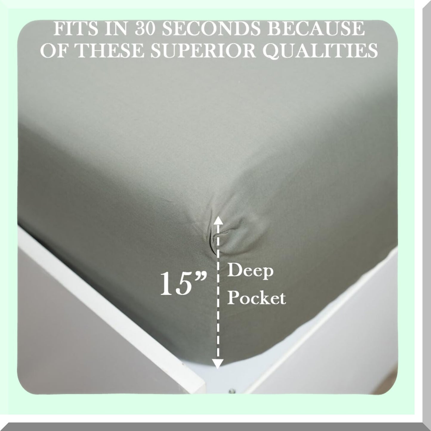 Luxury Cool Cotton Percale Fitted Sheet - 400 Thread Count, Soft Silky Deep Pockets, Hotel Quality Bedding in Dark Grey - Home Comfort & Style