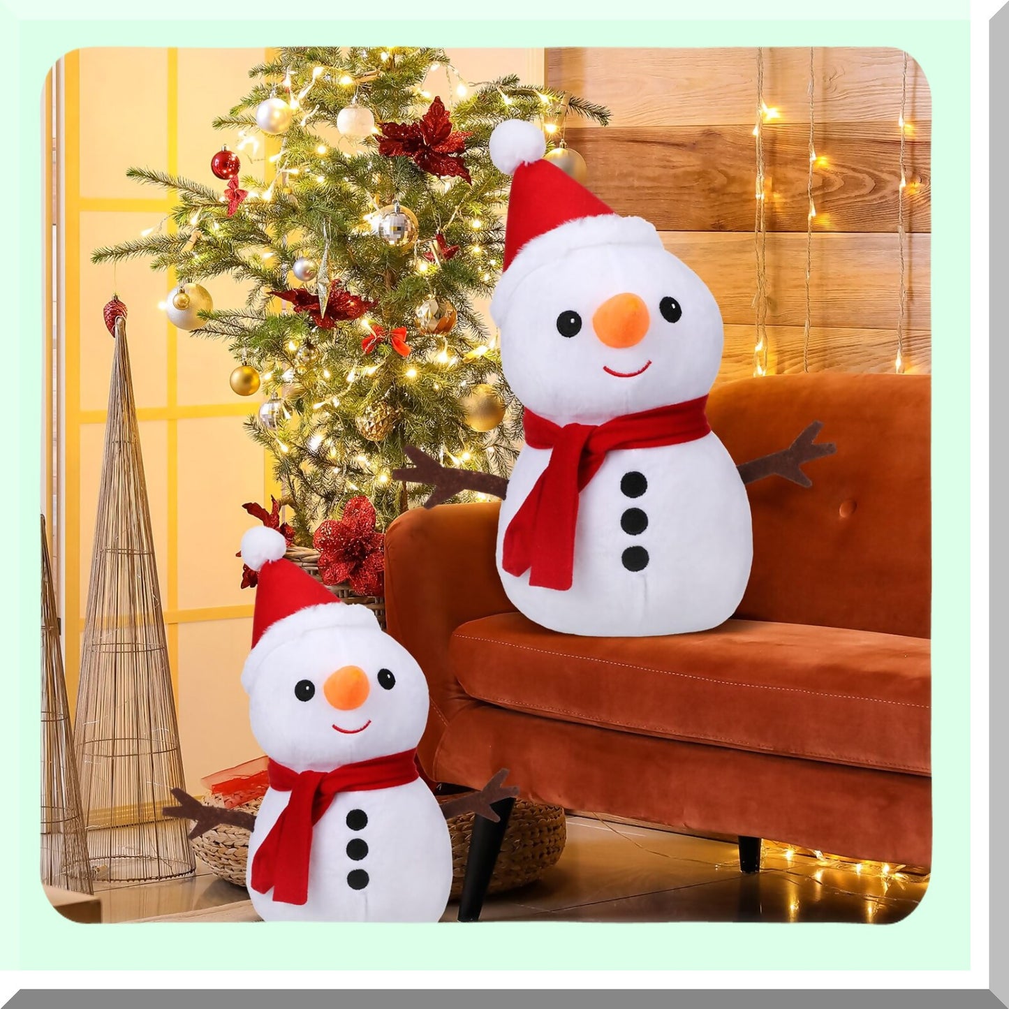 Winter Wonderland Snowman Pillow Set - Festive Snowman Sherpa Cushions for Cozy Winter Decor in Living Room, Bedroom, or Sofa