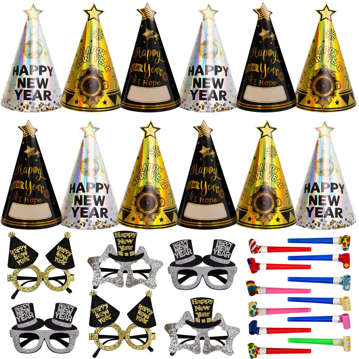 New Year's Eve Party Supplies for 12 Guests