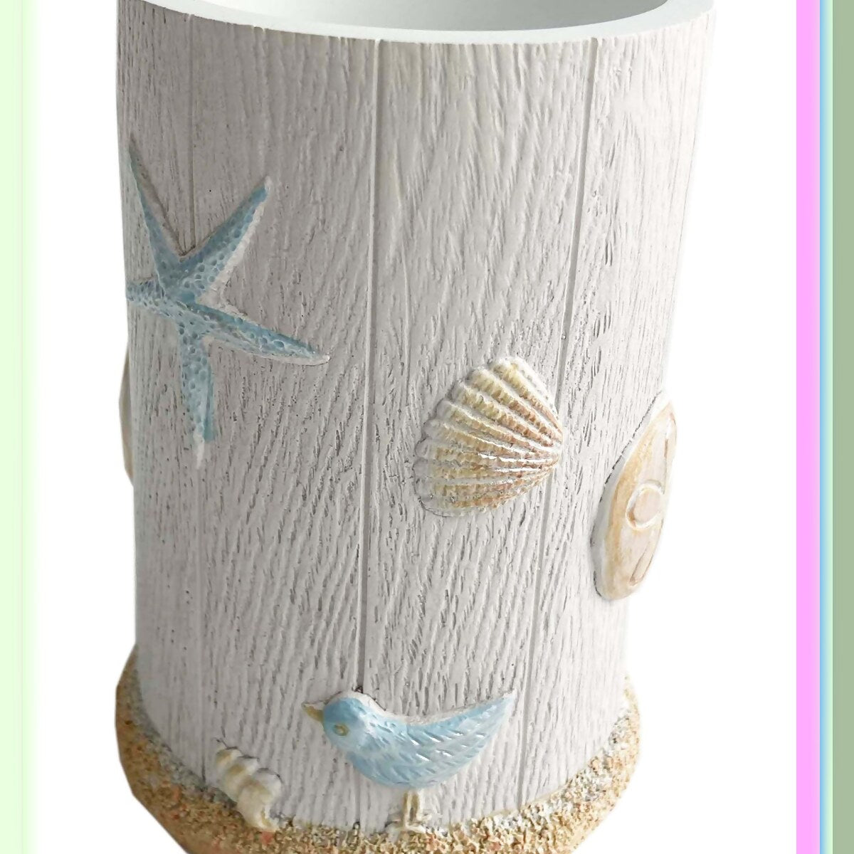 4 Piece Bath Accessories Set in Nautical Ocean Style