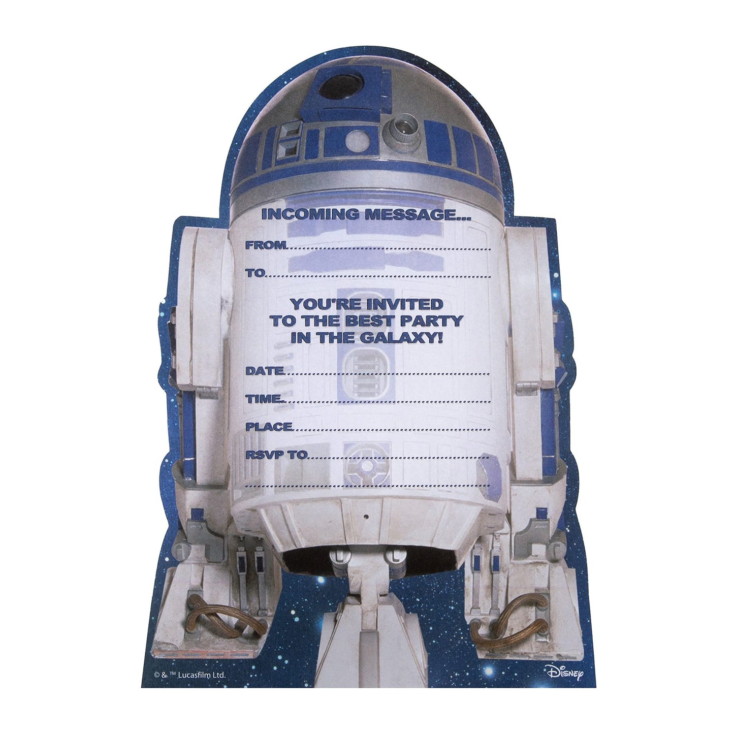 Birthday Party Invites Pack of 20 with R2-D2 Design