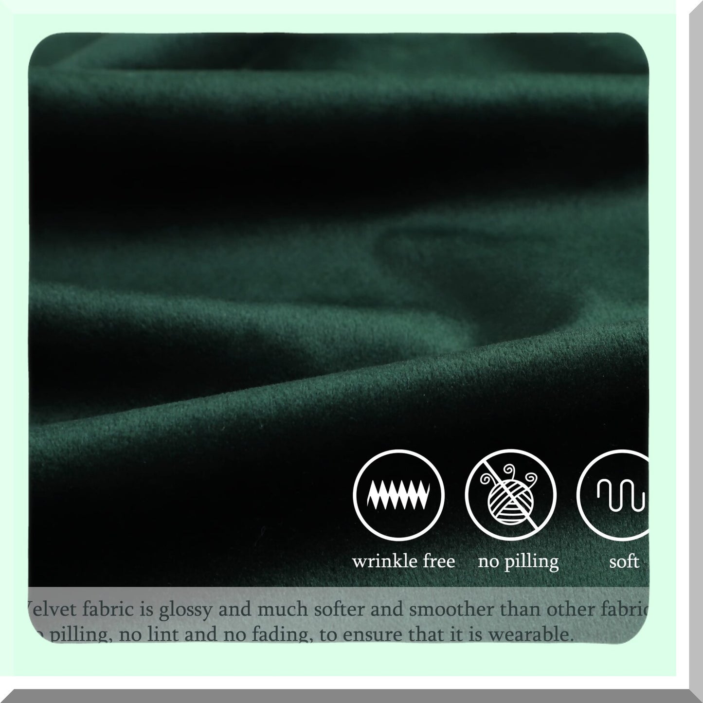 Luxury Velvet Cushion Covers Set - 2 Pack Soft Square Throw Pillow Cases for Sofa Couch Bedroom - 18x18 Dark Green - Decorative Home Decor