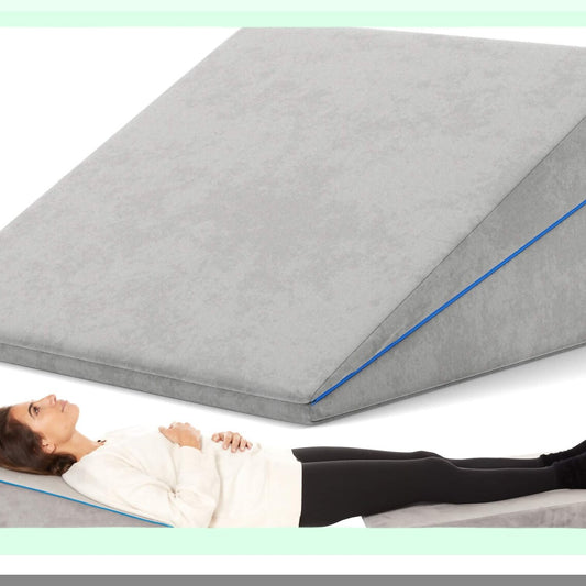 SleepEase Adjustable Memory Foam Wedge Pillow - 3-in-1 Support for Acid Reflux & Anti Snore - 4.5, 7.5, 12 Inches - Combination Zipper Technology - Machine Washable
