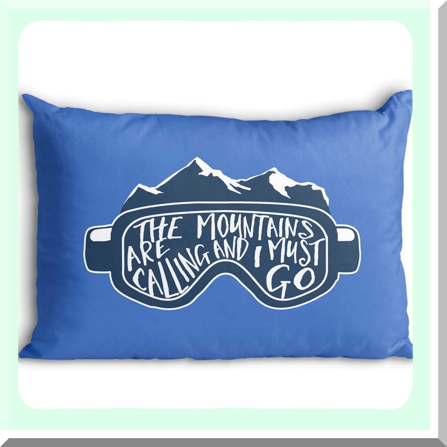 Mountain Vista Snow Goggles Pillowcase - Skiing & Snowboarding Home Decor in Blue. Embrace the call of the mountains with this cozy pillowcase!