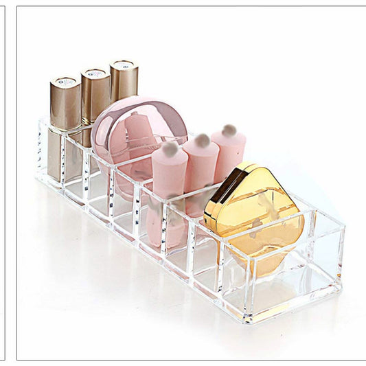 Makeup Organizer with 8 Slots, Clear