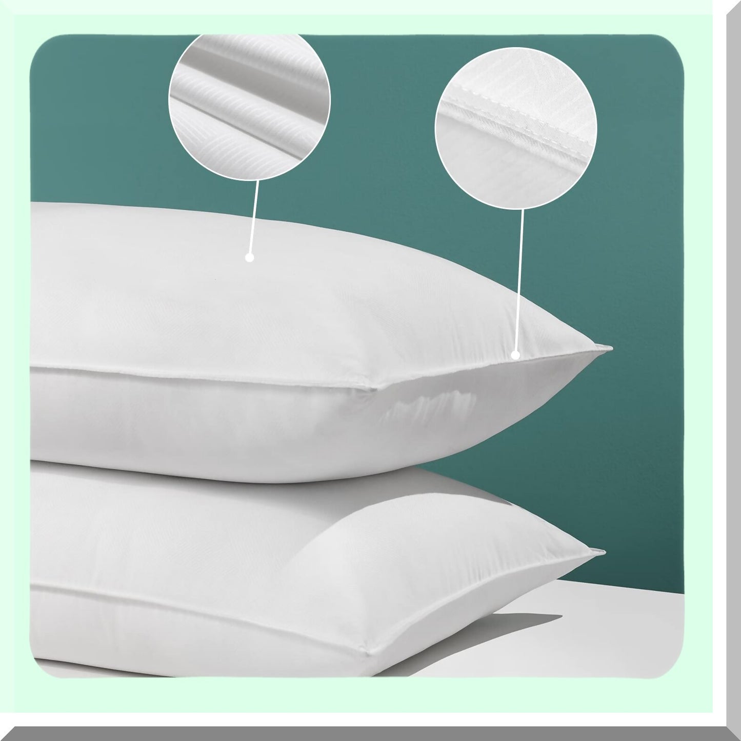 Luxury SleepEase Down Alternative Pillows - Set of 2 Standard Size Hotel Collection Pillows for Sleeping - 20 x 26 Inches - Plush Comfort & Support