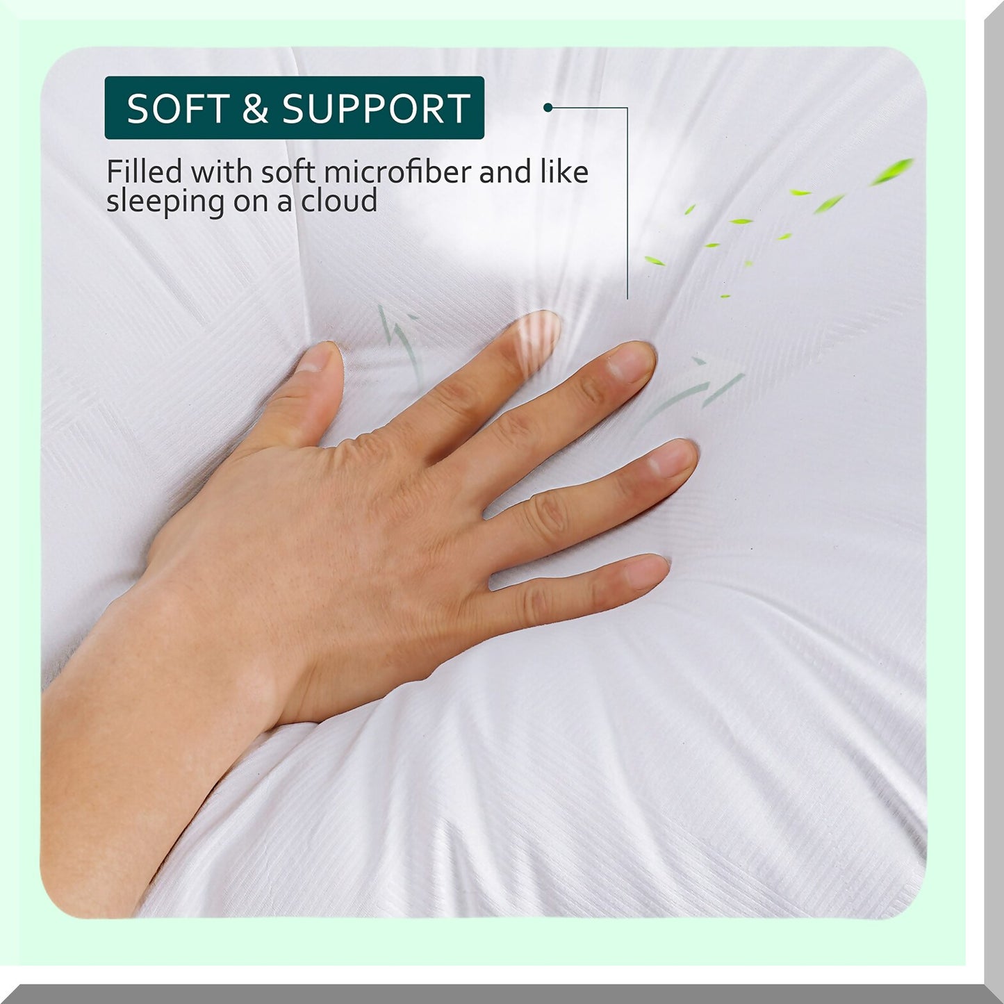 Luxury SleepEase Down Alternative Pillows - Set of 2 Standard Size Hotel Collection Pillows for Sleeping - 20 x 26 Inches - Plush Comfort & Support