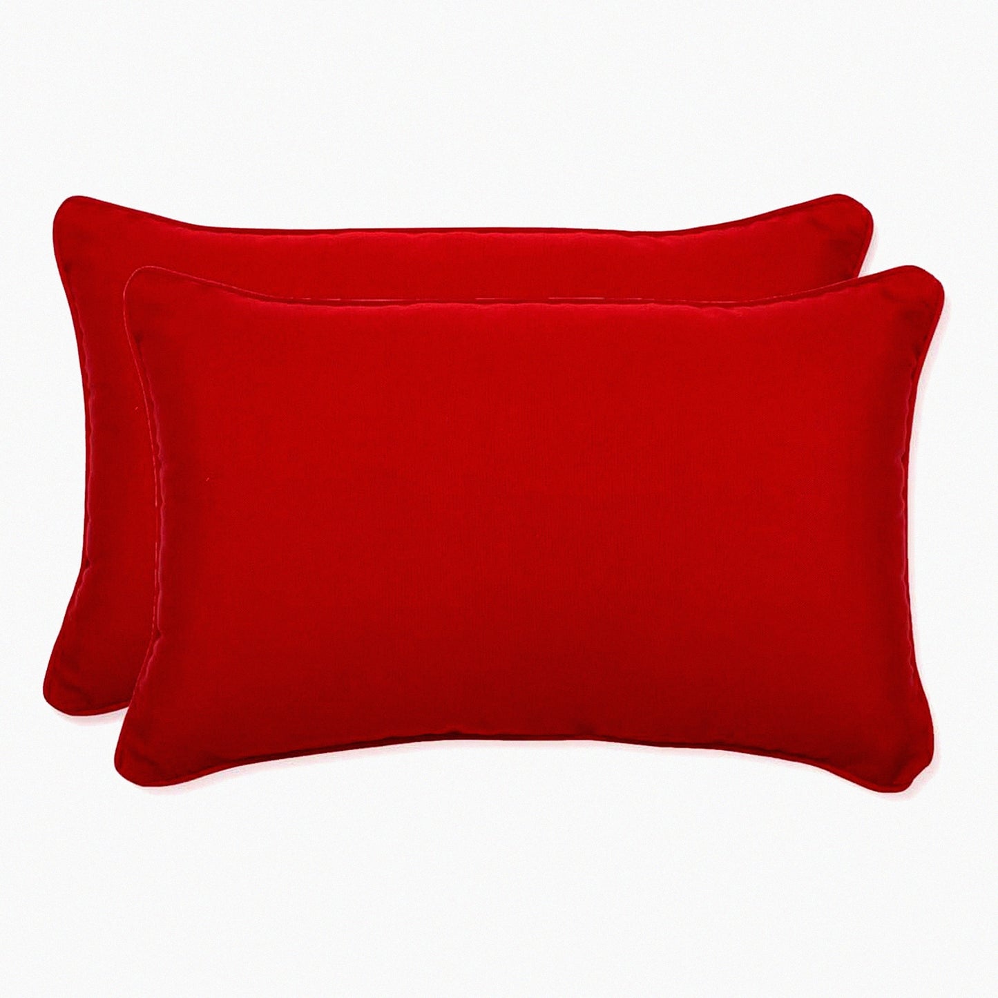 WeatherGuard Lumbar Plush Fill - Set of 2, Fade Resistant Indoor/Outdoor Lumbar Pillow, Red 11.5" x 18.5"