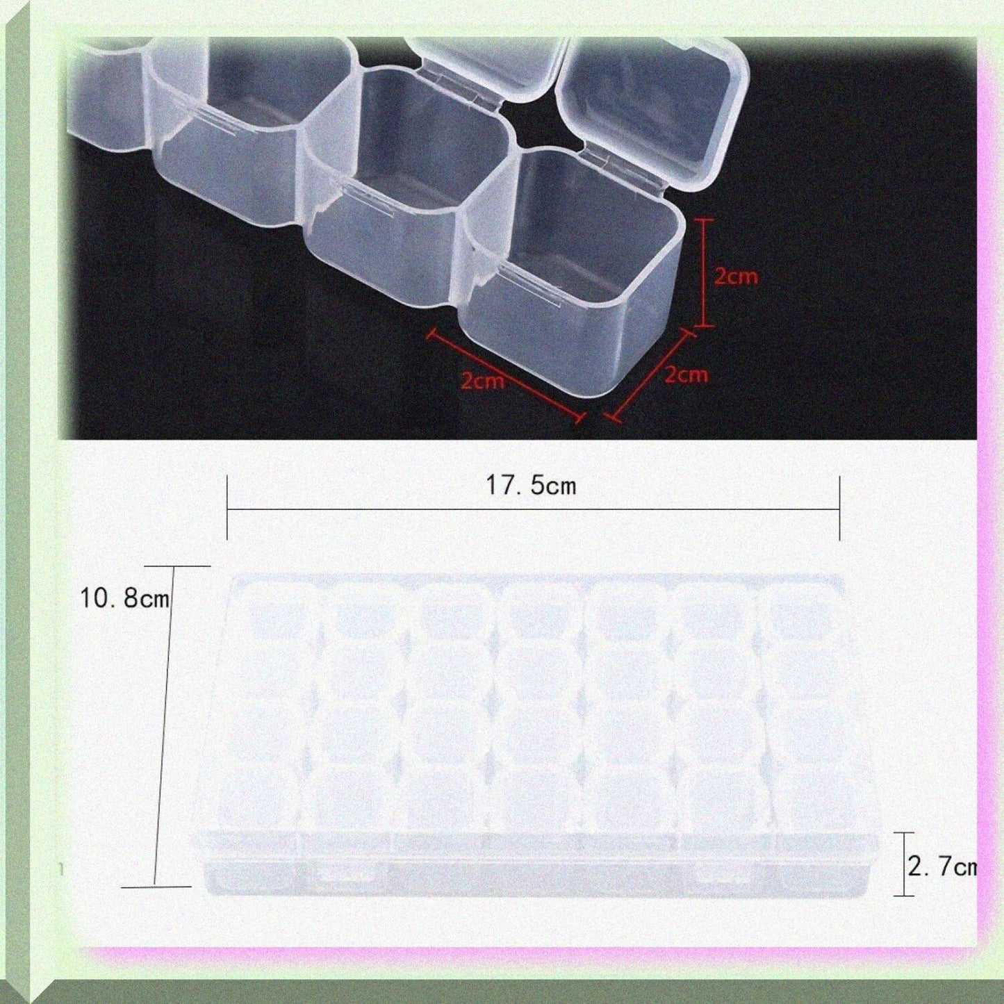 28 Compartments Clear Plastic Storage Box