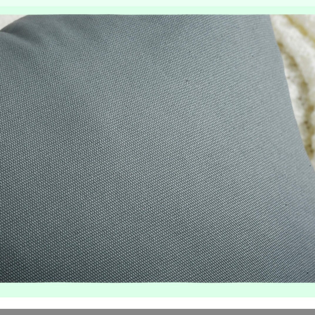 Canvas Chic Pillow Covers - Set of 2 Decorative Solid 100% Cotton Cushion Covers in Steel Grey - 18"x18" Size - 45 Color Options Available