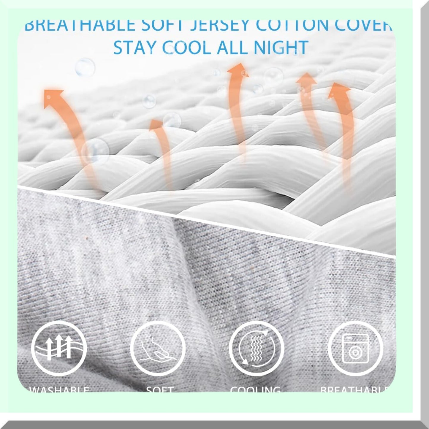 Cooling Comfort U Shaped Pregnancy Pillow - Full Body Maternity Pillow for Pregnant Women, 63 inch with Removable Washable Cover in Grey Jersey