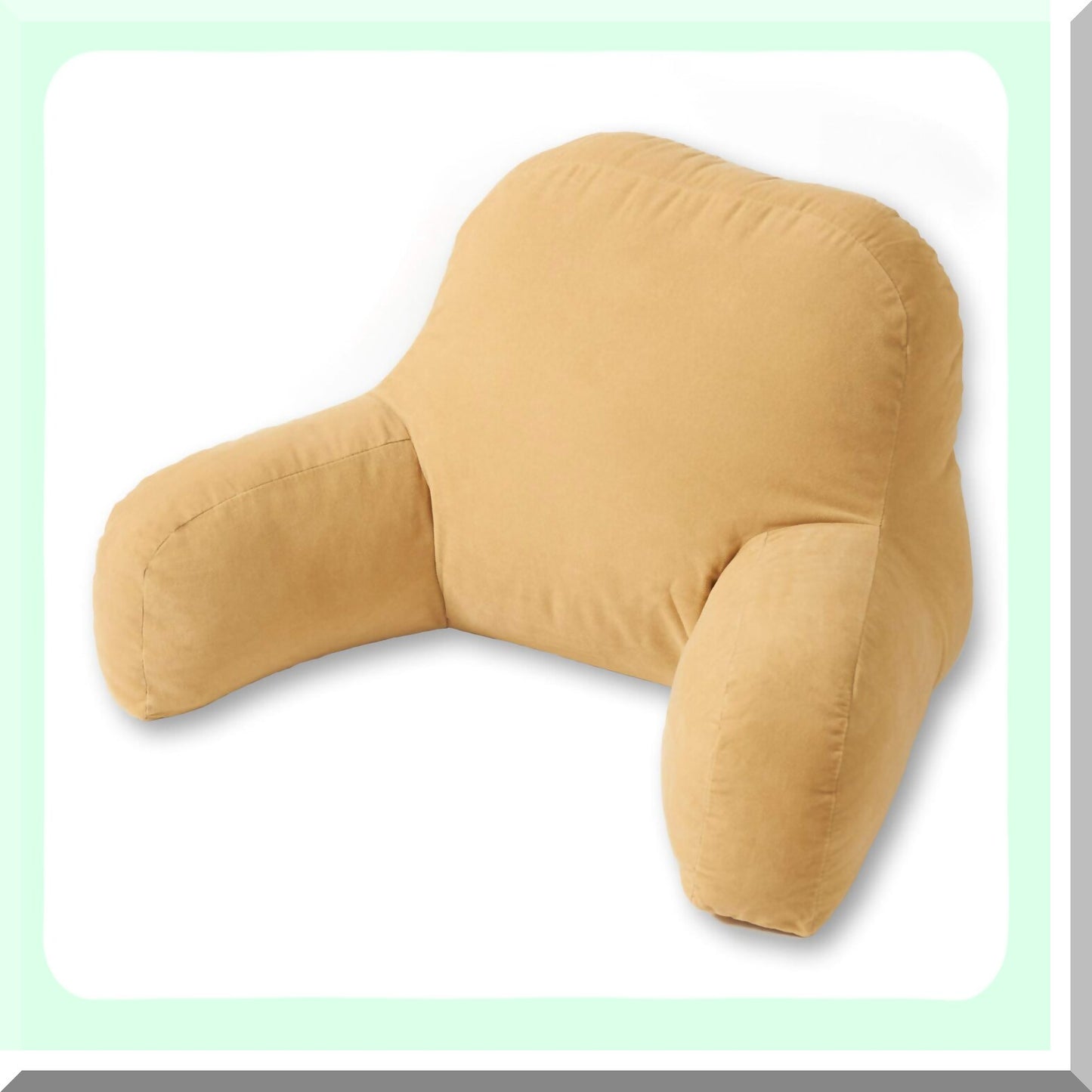 CozyKid Plush Microfiber Bedrest Pillow - Soft Beige Junior Cushion for Kids, Reading, Gaming, and Relaxing - Supportive and Comfortable