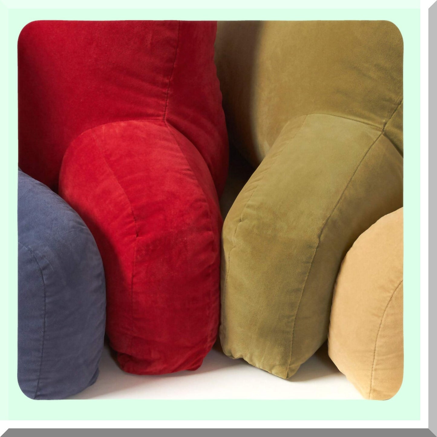 CozyKid Plush Microfiber Bedrest Pillow - Soft Beige Junior Cushion for Kids, Reading, Gaming, and Relaxing - Supportive and Comfortable