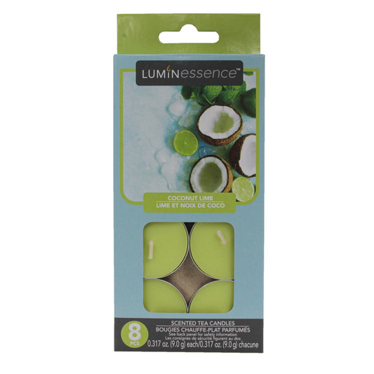 Luminessence Coconut Lime-Scented Tealight Candles, 8-ct. Packs (Pack of 12)