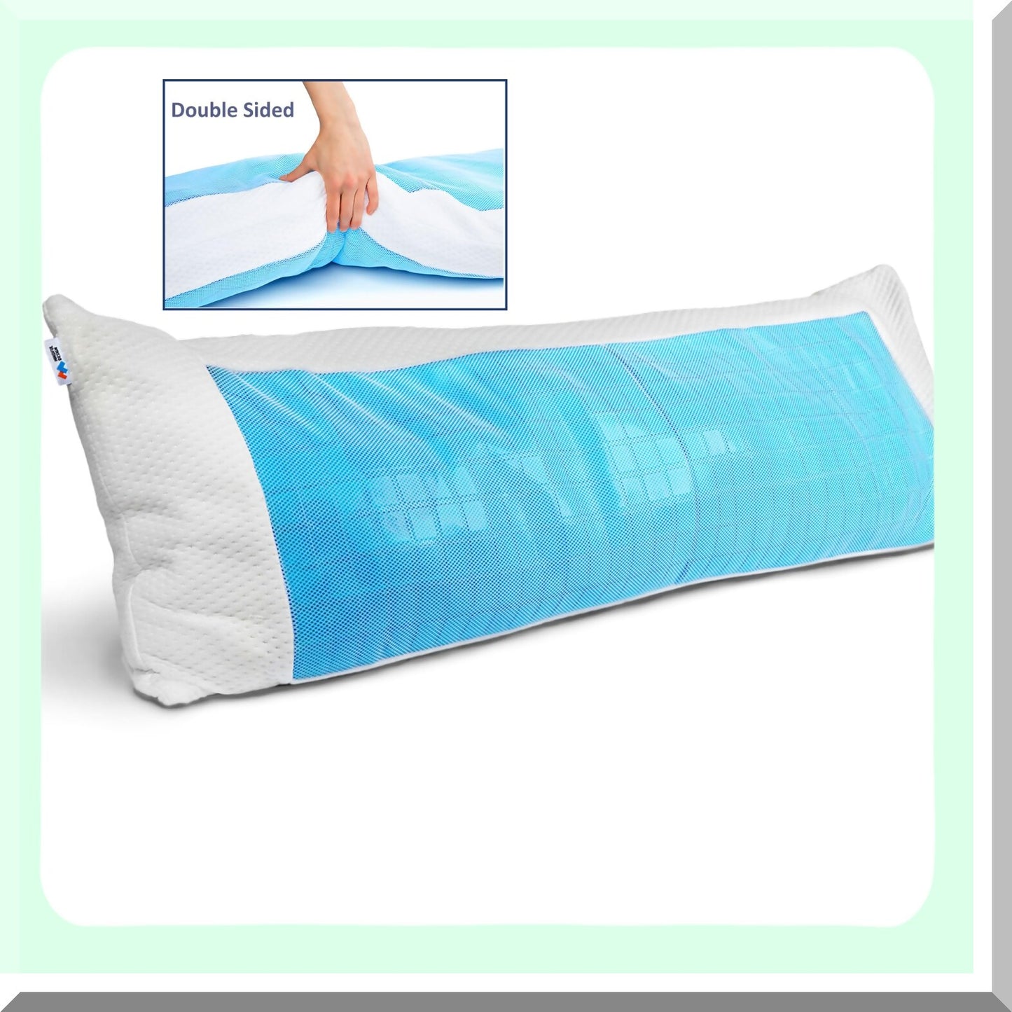 CoolGel Support Body Pillow - Extra Firm Cooling Memory Foam Pillow for Stomach and Side Sleepers - Full Shredded Memory Foam for Comfort
