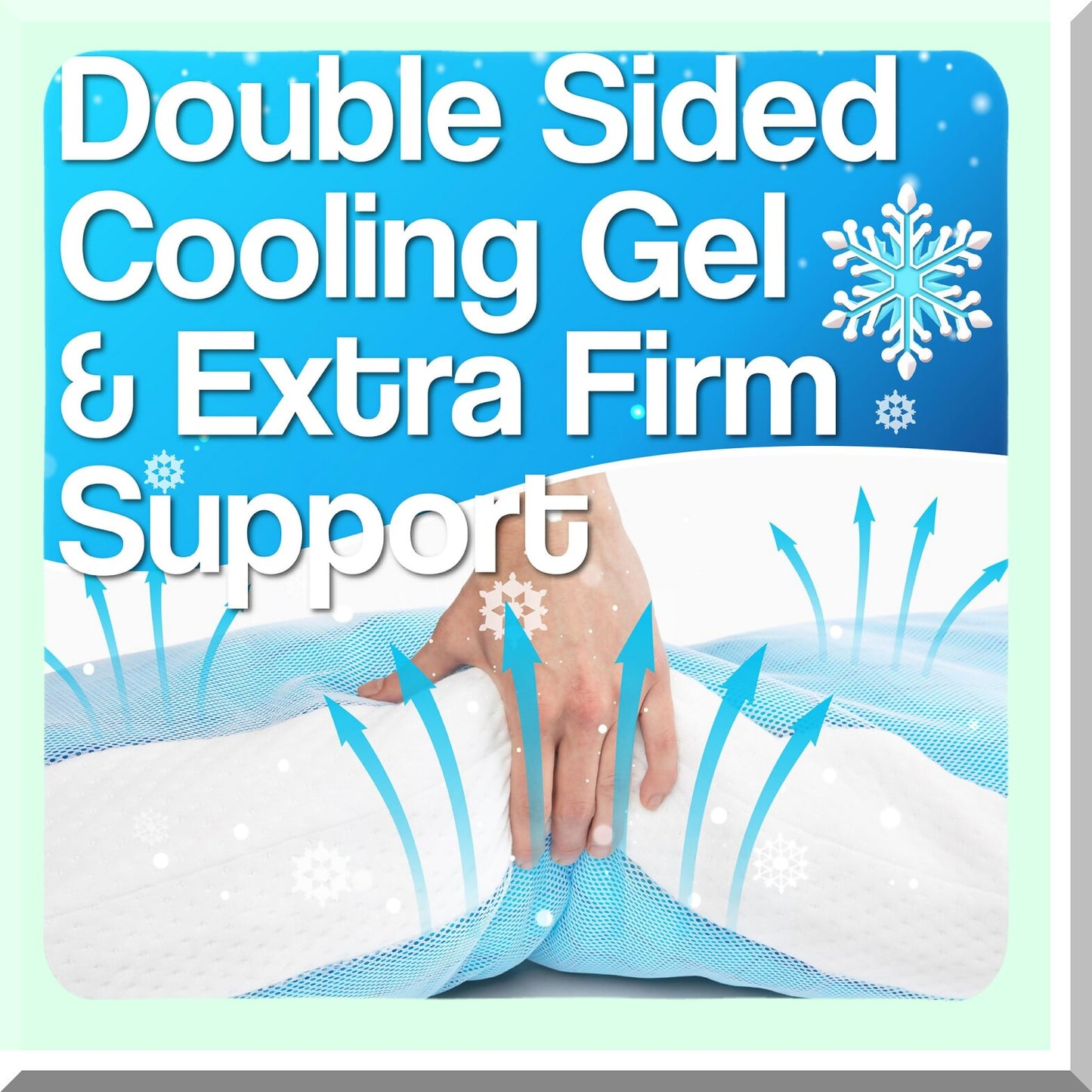 CoolGel Support Body Pillow - Extra Firm Cooling Memory Foam Pillow for Stomach and Side Sleepers - Full Shredded Memory Foam for Comfort