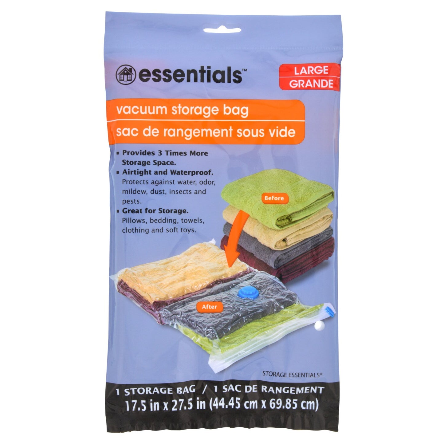 Essentials Large Vacuum Storage Bags, 27.5x17.5 in. (Pack of 48)