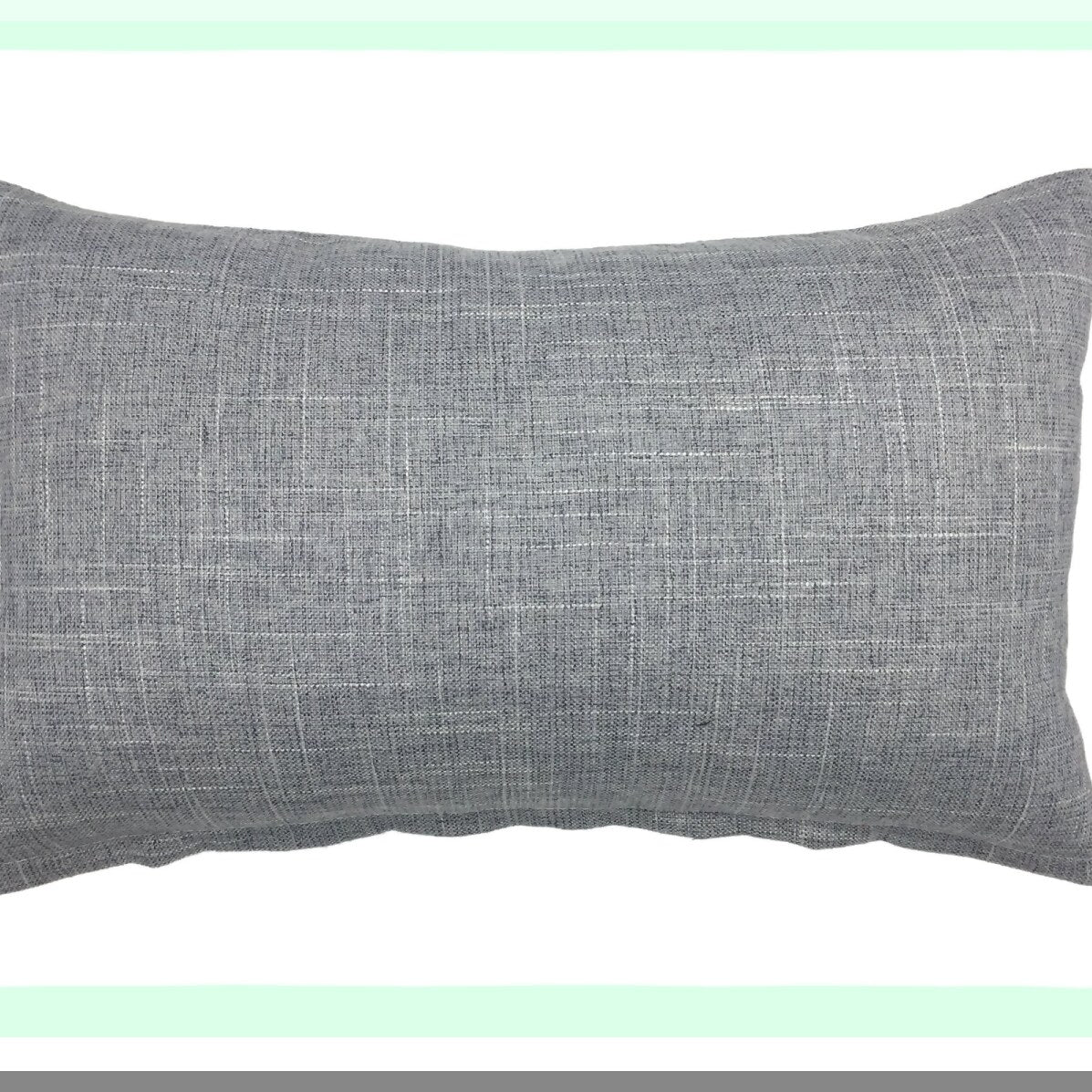 Grey Linen Rectangle Pillowcase - Decorative Cushion Cover for Couch Sofa Bed - Solid Color Oblong Throw Pillow Case - 12 x 20 Inches
