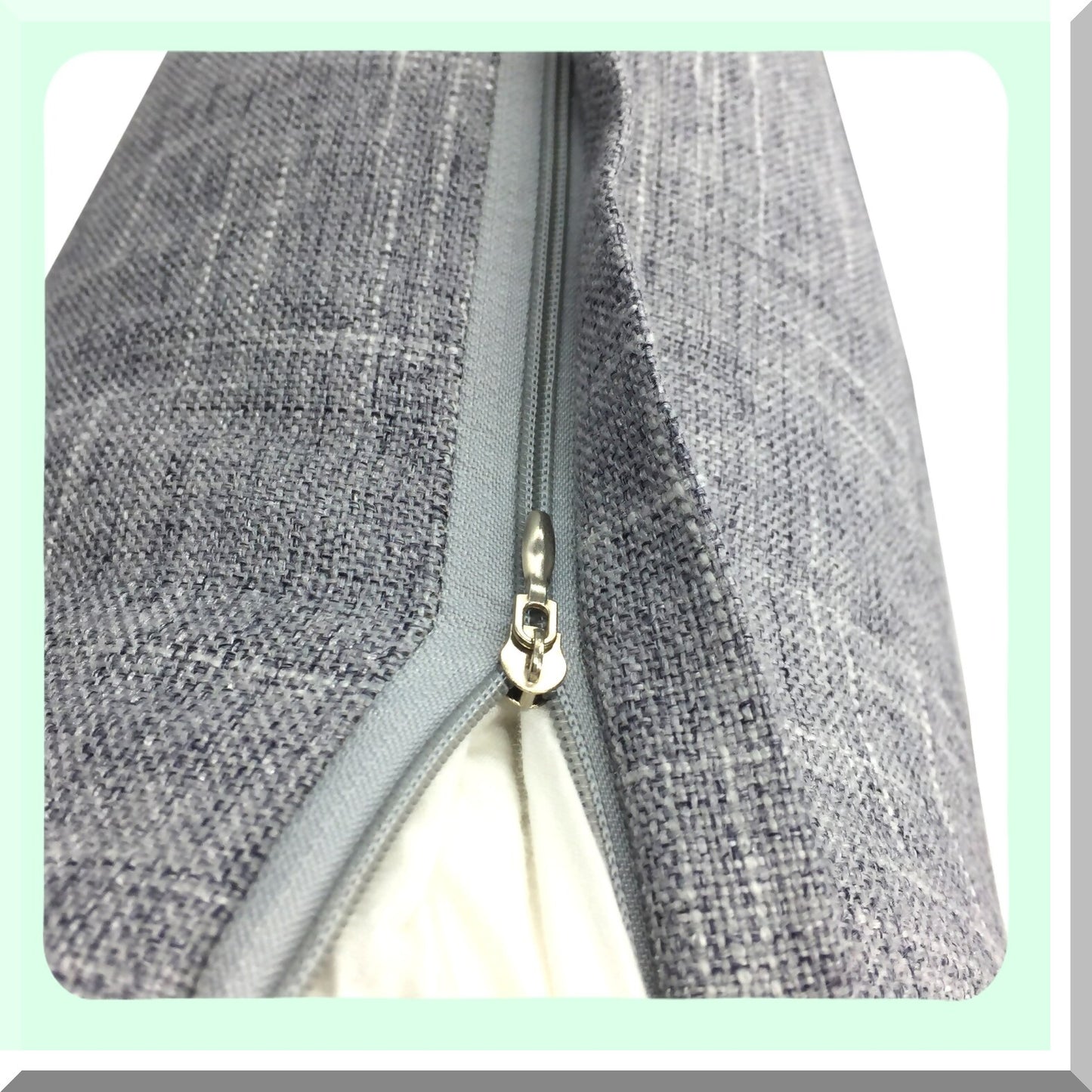 Grey Linen Rectangle Pillowcase - Decorative Cushion Cover for Couch Sofa Bed - Solid Color Oblong Throw Pillow Case - 12 x 20 Inches