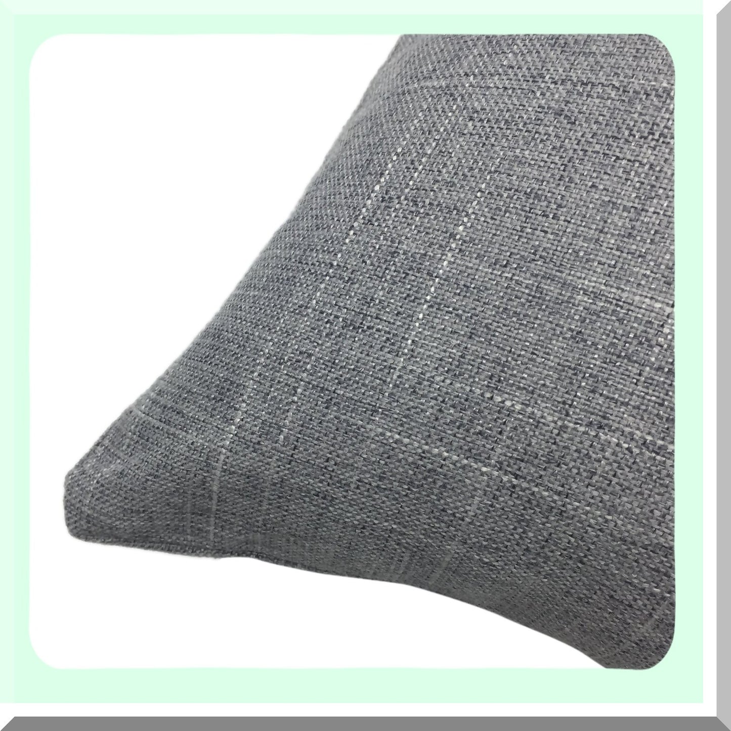 Grey Linen Rectangle Pillowcase - Decorative Cushion Cover for Couch Sofa Bed - Solid Color Oblong Throw Pillow Case - 12 x 20 Inches