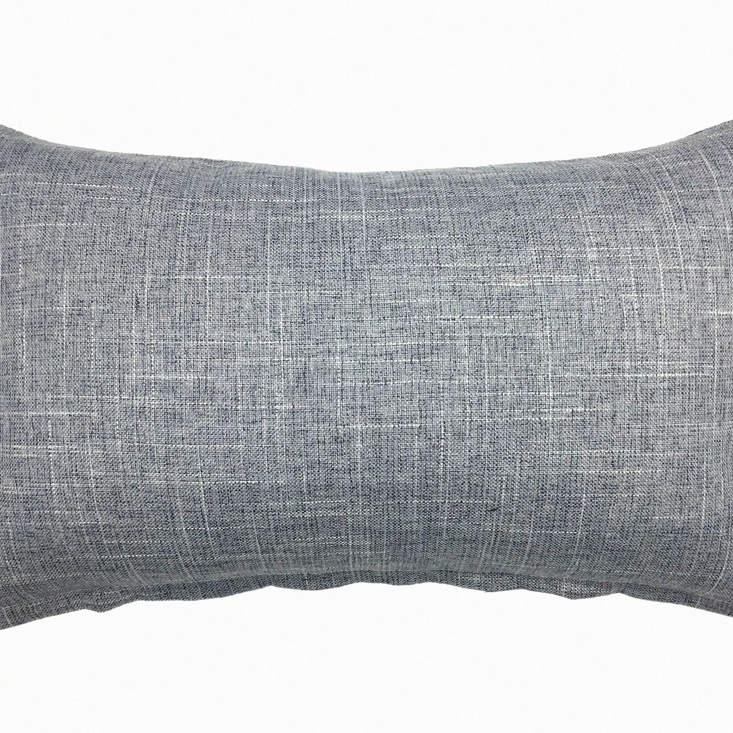 Grey Linen Rectangle Pillowcase - Decorative Cushion Cover for Couch Sofa Bed - Solid Color Oblong Throw Pillow Case - 12 x 20 Inches