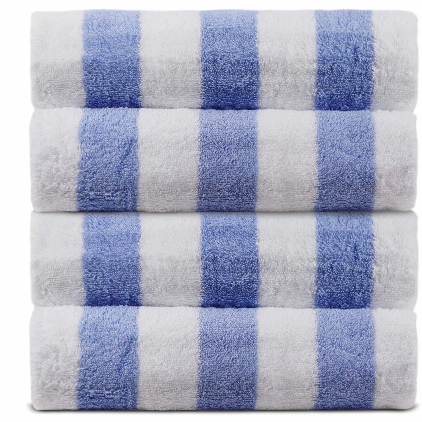 Set of 4 Light Blue Pool Beach Towels 30x60 Inches