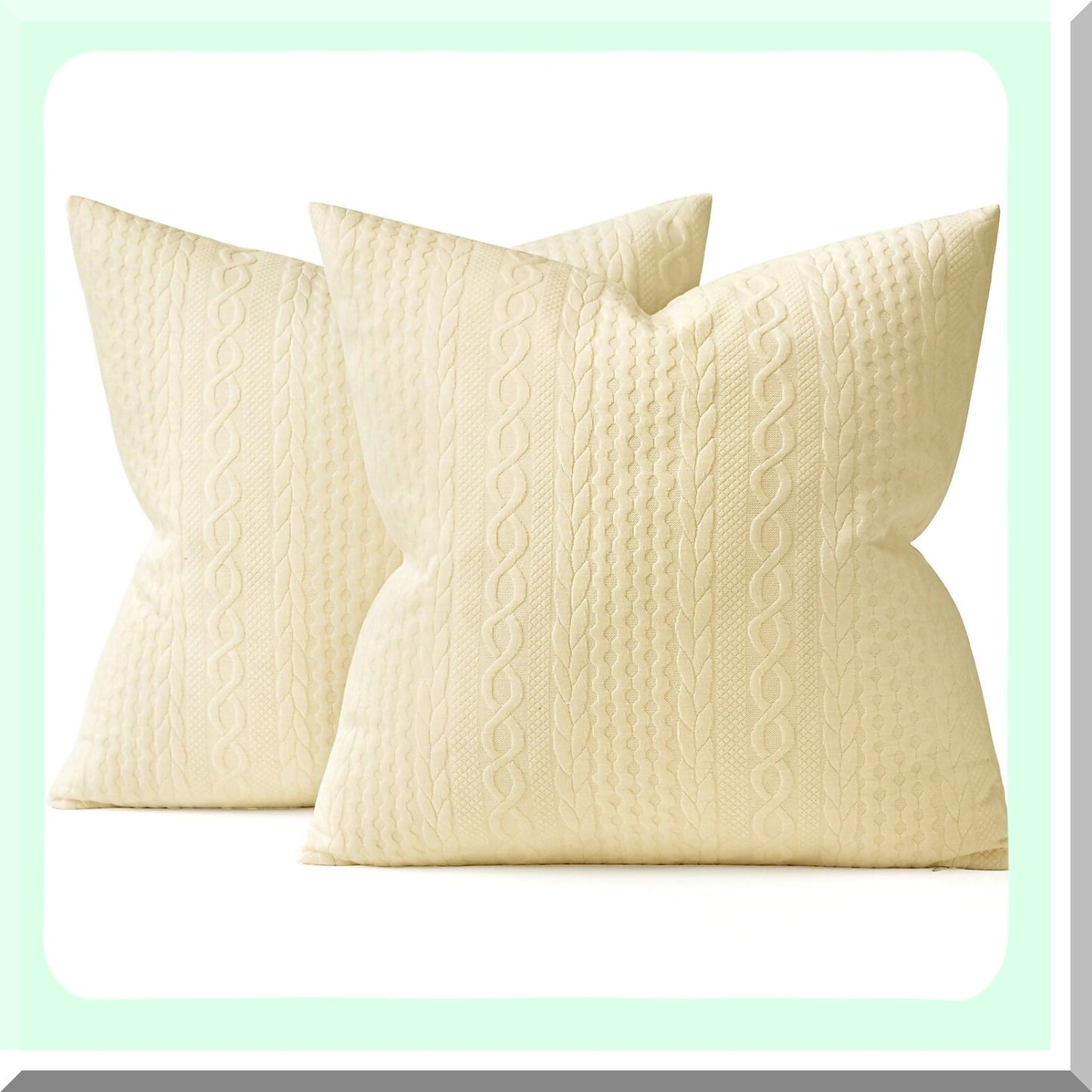 Yellow Bliss Embossed Pillow Covers - Set of 2 | 20x20 Modern Farmhouse Cushion Covers | Soft Decorative Sofa Bed Pillows | Living Room Decor