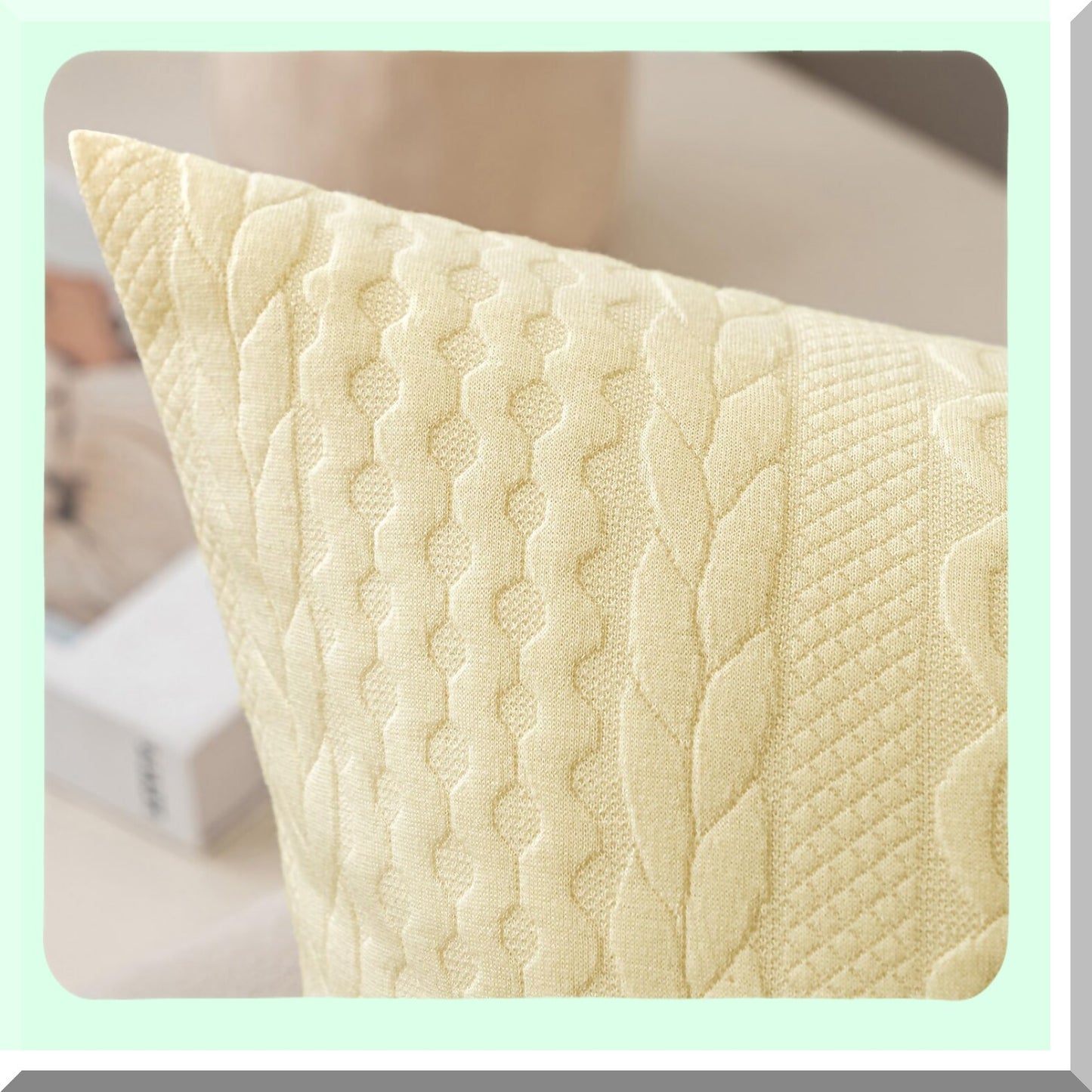 Yellow Bliss Embossed Pillow Covers - Set of 2 | 20x20 Modern Farmhouse Cushion Covers | Soft Decorative Sofa Bed Pillows | Living Room Decor