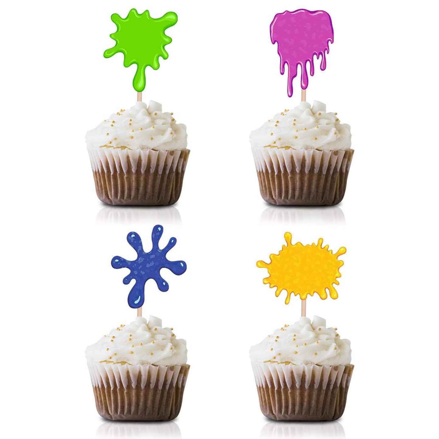 Slime Cupcake Toppers and Picks for Parties