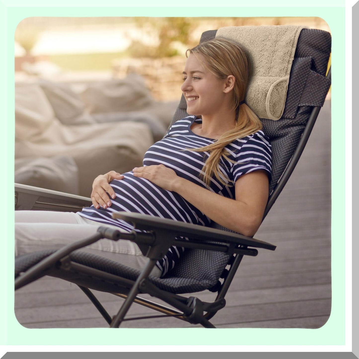 AdjustaPlush Neck Support Pillow - Cozy Fleece Roll for Recliner, Sofa, Armchair. Non-Slip, Adjustable, Light Camel. Perfect for Travel & Home Use.