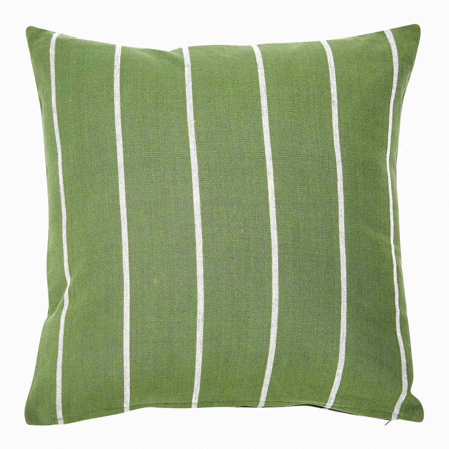 Green Stripe Cotton Square Pillow Cover - Interwoven Decorative Cushion Case 20x20 Inch